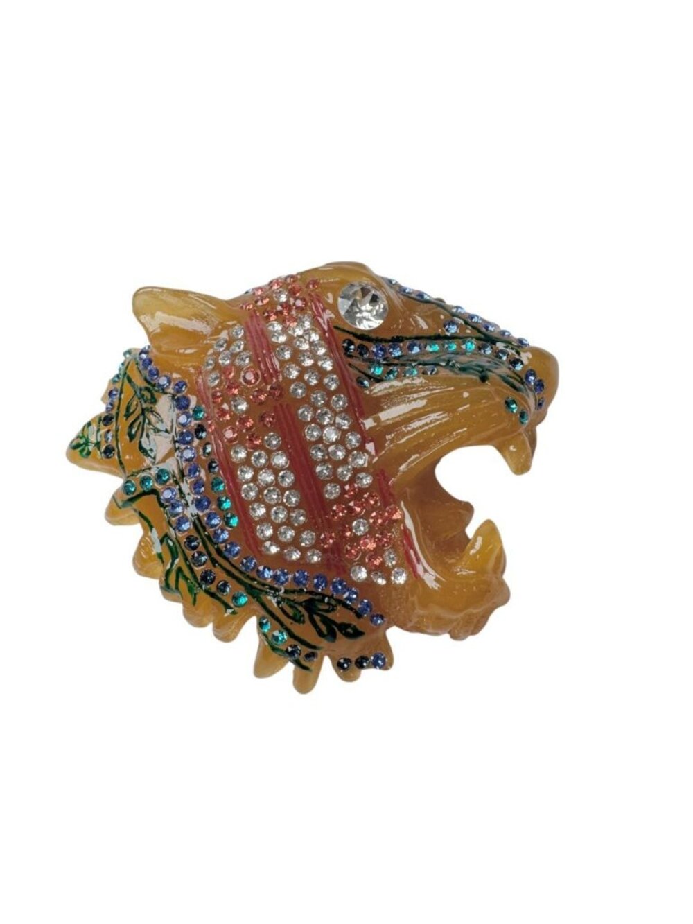 Gucci Brooch Rajah Tiger Head Rhinestone